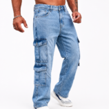 Premium Light Blue Cargo Jeans BD