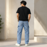 Premium Light Blue Cargo Jeans BD