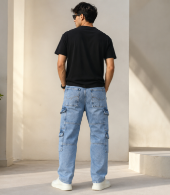 Premium Light Blue Cargo Jeans BD Premium Light Blue Cargo Jeans BD