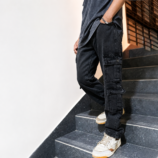 Premium Ash Black Cargo Jeans BD