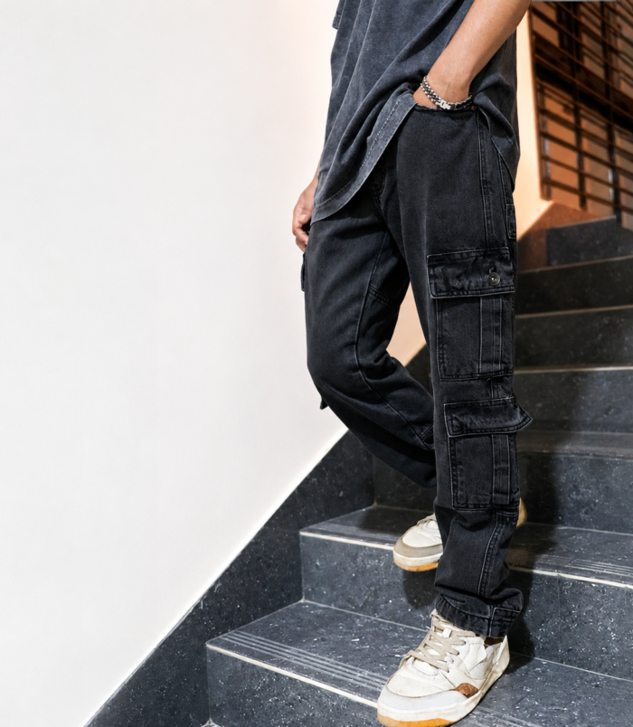 Premium Ash Black Cargo Jeans BD Premium Ash Black Cargo Jeans BD