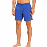 Men’s blue fern patterned swim shorts from Z MAN FASHION displayed front view