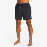 Men’s black tropical print swim shorts by Z MAN FASHION, lightweight and quick-dry beachwear