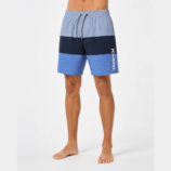 Men wearing Z MAN FASHION tropical patterned swim shorts – quick-dry, colorblock beachwear for summer