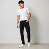 Traz T114 Black Slim Fit Jeans for men with premium black denim design and modern casual fit.